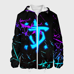 Куртка с капюшоном мужская Doom неоновые штрихи, цвет: 3D-белый