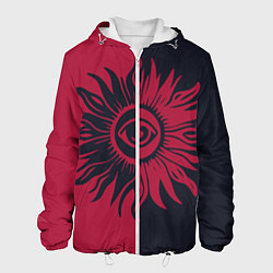 Куртка с капюшоном мужская Солнце красно-синее, цвет: 3D-белый