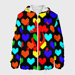 Куртка с капюшоном мужская Doom love pixel pattern, цвет: 3D-белый