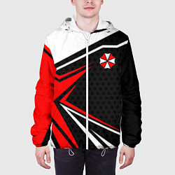Куртка с капюшоном мужская Umbrella - red uniform, цвет: 3D-белый — фото 2