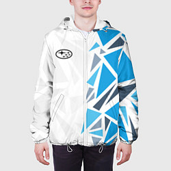Куртка с капюшоном мужская Субару - фрагменты, цвет: 3D-белый — фото 2