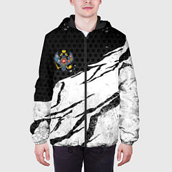Куртка с капюшоном мужская Российская империя - потертости, цвет: 3D-черный — фото 2