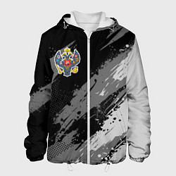 Куртка с капюшоном мужская Российская империя - монохромный, цвет: 3D-белый