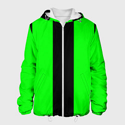 Куртка с капюшоном мужская Color black green, цвет: 3D-белый