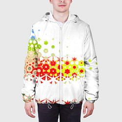 Куртка с капюшоном мужская Узорчатые разводы на белом, цвет: 3D-белый — фото 2