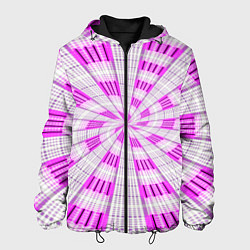 Куртка с капюшоном мужская Pink spiral, цвет: 3D-черный