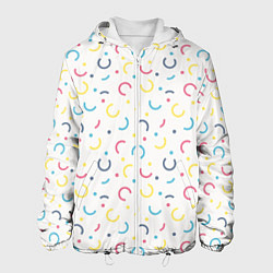 Мужская куртка Цветные точки и дуги на белом