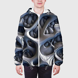 Куртка с капюшоном мужская Абстракция страшные корни, цвет: 3D-белый — фото 2