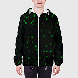 Куртка с капюшоном мужская Color green khaki, цвет: 3D-белый — фото 2