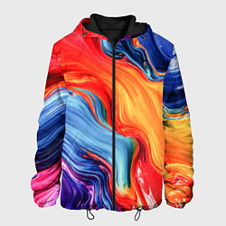 Мужская куртка Красно-синие масляные краски смешение абстракция