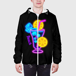 Куртка с капюшоном мужская Night beach, цвет: 3D-белый — фото 2