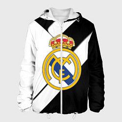 Мужская куртка Реал Мадрид черно белые полосы