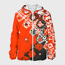 Куртка с капюшоном мужская Красно-черная метаморфоза, цвет: 3D-белый