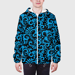 Куртка с капюшоном мужская Русские этнические узоры, цвет: 3D-белый — фото 2