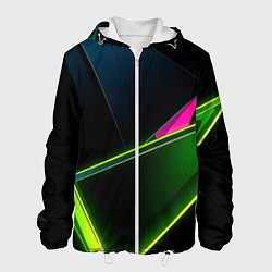 Куртка с капюшоном мужская Неоновое освещение, цвет: 3D-белый