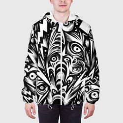 Куртка с капюшоном мужская Lightnings and faces - ai art fantasy, цвет: 3D-белый — фото 2