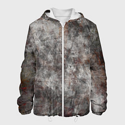Куртка с капюшоном мужская Абстракция - gray stone, цвет: 3D-белый