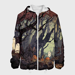 Куртка с капюшоном мужская Призрачный лес, цвет: 3D-белый