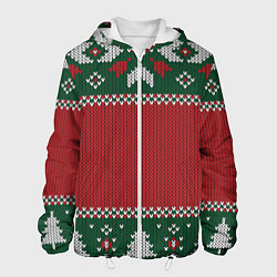 Мужская куртка Новогодний узор вязаный