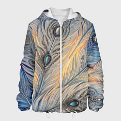 Мужская куртка Синие перья с самоцветами