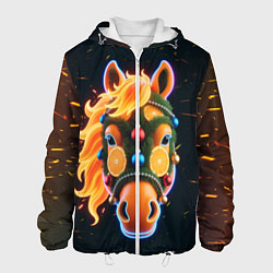 Мужская куртка Новогодняя мандариновая лошадь