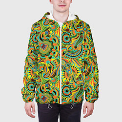 Куртка с капюшоном мужская Узор, цвет: 3D-белый — фото 2