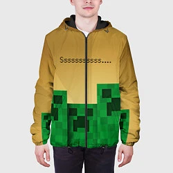 Куртка с капюшоном мужская Minecraft Sssss, цвет: 3D-черный — фото 2
