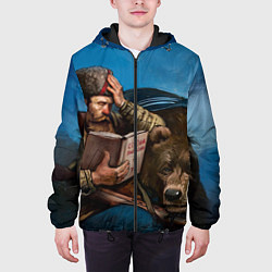 Куртка с капюшоном мужская Спутник партизана, цвет: 3D-черный — фото 2