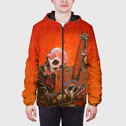 Куртка с капюшоном мужская Скелет с гитарой, цвет: 3D-черный — фото 2
