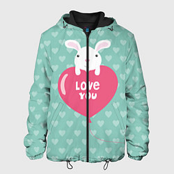 Куртка с капюшоном мужская Rabbit: Love you, цвет: 3D-черный