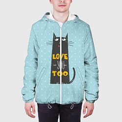 Куртка с капюшоном мужская Kitty: Love you too, цвет: 3D-белый — фото 2