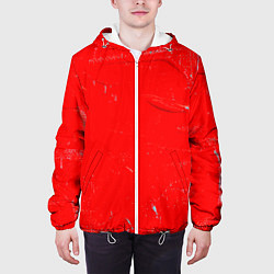 Куртка с капюшоном мужская Красная краска, цвет: 3D-белый — фото 2