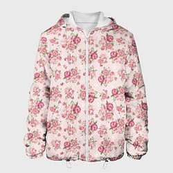 Куртка с капюшоном мужская Fashion sweet flower, цвет: 3D-белый