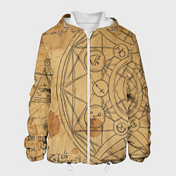 Куртка с капюшоном мужская Дневник алхимика, цвет: 3D-белый