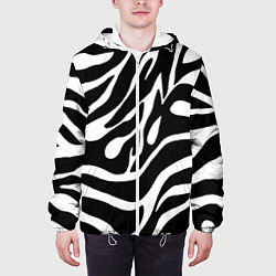 Куртка с капюшоном мужская Зебра, цвет: 3D-белый — фото 2