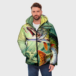 Куртка зимняя мужская Лучший щучий рыбак, цвет: 3D-черный — фото 2