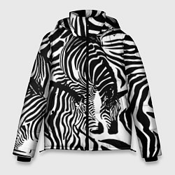 Куртка зимняя мужская Полосатая зебра, цвет: 3D-красный
