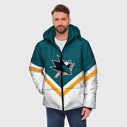 Куртка зимняя мужская NHL: San Jose Sharks, цвет: 3D-красный — фото 2