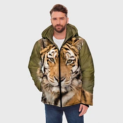 Куртка зимняя мужская Милый тигр, цвет: 3D-черный — фото 2