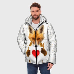 Куртка зимняя мужская Влюбленная лиса, цвет: 3D-черный — фото 2