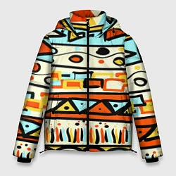Куртка зимняя мужская Узор Африки, цвет: 3D-черный