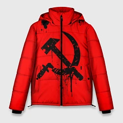Куртка зимняя мужская Серп и молот, цвет: 3D-красный