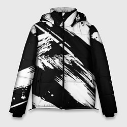 Куртка зимняя мужская Чёрно-белый, цвет: 3D-черный