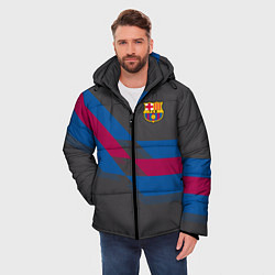 Куртка зимняя мужская Barcelona FC: Dark style, цвет: 3D-черный — фото 2