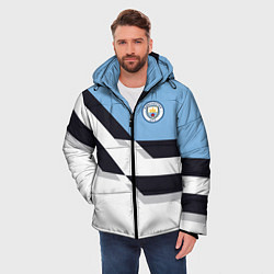 Куртка зимняя мужская Manchester City FC: White style, цвет: 3D-черный — фото 2