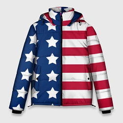 Куртка зимняя мужская USA Flag, цвет: 3D-красный