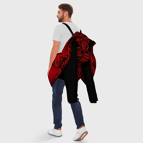 Мужская зимняя куртка Унисекс / Красные розы / 3D-Красный – фото 5