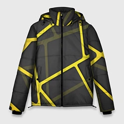 Куртка зимняя мужская Желтая сетка, цвет: 3D-черный
