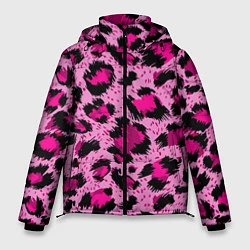 Куртка зимняя мужская Розовый леопард, цвет: 3D-красный