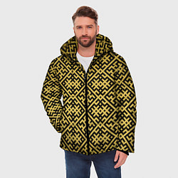 Куртка зимняя мужская Духобор: Обережная вышивка, цвет: 3D-черный — фото 2